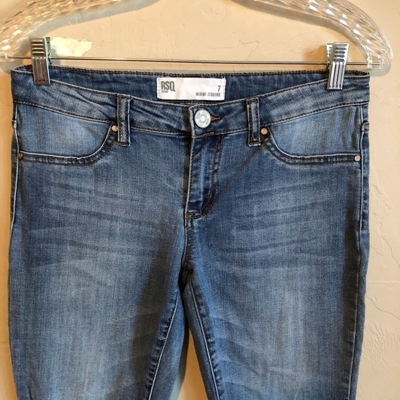 RSQ Miami Distressed Raw Hem Denim Jeans - Picture 3 of 9